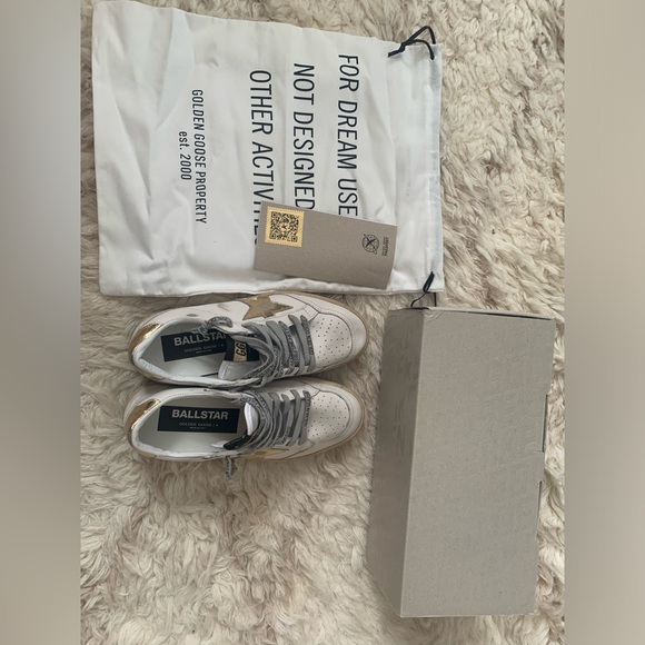 Golden Goose Ball Star Sneaker White, Gold NIB Auth - Picture 6 of 8